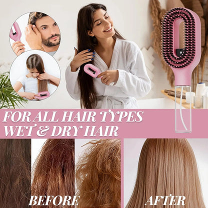 2-in-1 Detangling Hair Brush With Fine Mist Spray