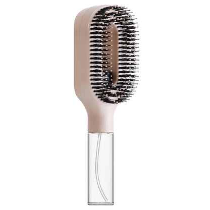 Light Brown Color 2-in-1 Detangling Hair Brush With Fine Mist Spray