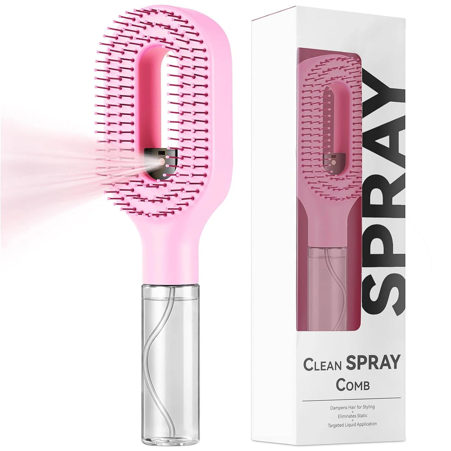 2-in-1 Detangling Hair Brush With Fine Mist Spray